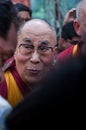 The 14th Dalai Lama in the midst of a crowd